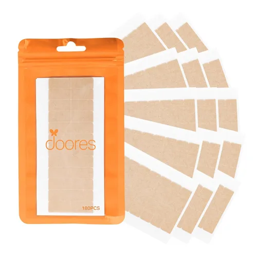 Vista 10 de DOORES Cinta para Extensiones de Cabello 72 Lengüetas y Herramienta Raspadora Removedora con 10 Cuchillas de Repuesto de Plástico, Cinta de Repuesto