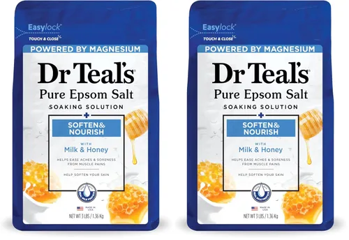 Vista 10 de Dr. Teal's Soften & Nourish Solución de baño de sal de Epsom con leche y miel, 48 oz (el empaque puede variar)