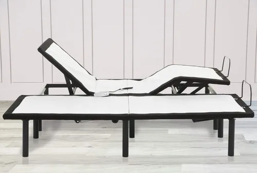 Vista 8 de Nutan Base de cama ajustable de 15 pulgadas con inclinación de cabeza y pie, control remoto con cable, barra de retención y no requiere