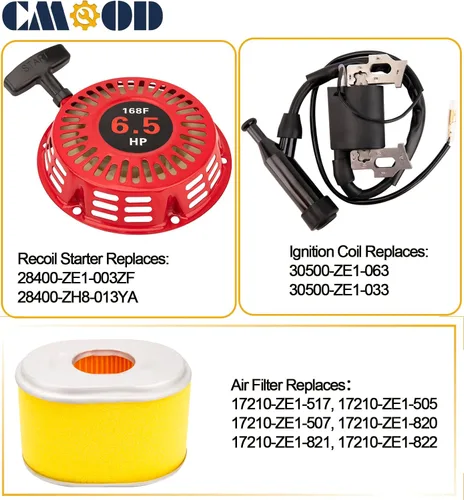 Vista 7 de Carburador GX160 GX200 Compatible con Honda GX120 GX140 GX160 GX200 Motor 5HP 5.5HP 6.5 HP Reemplaza 16100-ZH8-W61, con Bobina de Encendido