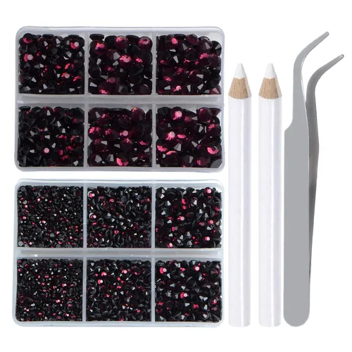 Vista 27 de LPBeads 10000 unidades de diamantes termoadhesivos SS6 amatista con parte trasera plana, gemas de diamantes de imitación de cristal redondas