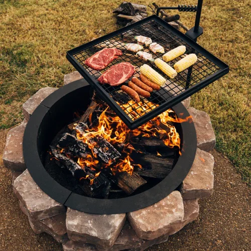 Vista 3 de Titan parrilla ajustable para hoguera