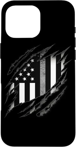 Vista 19 de Correctional Correctional Officers Silver Line - Carcasa para iPhone 16 con la bandera estadounidense