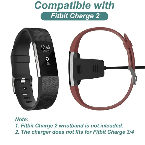 Vista 2 de Kissmart Cargador para Fitbit Charge 2, cable de carga de repuesto para pulsera inteligente Fitbit Charge 2 (3.3 pies/3.3 ft)
