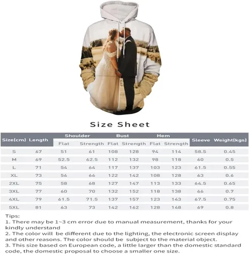 Vista 6 de Sudadera unisex con capucha personalizada con estampado 3D con bolsillo para hombres y mujeres, diseña tu propio suéter personalizado