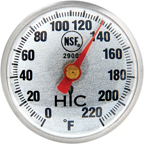 Vista 3 de HIC Kitchen Termómetro de carne de lectura instantánea para asar, acero inoxidable, cara inastillable, cubierta protectora con tabla de temperatura