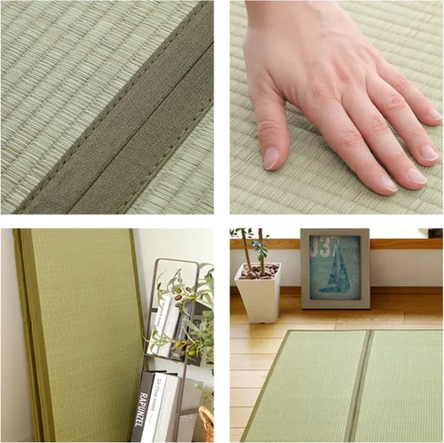 Vista 8 de MIINA Colchón japonés tradicional tatami, Igusa (hierba rusa), futón, 39 x 78 pulgadas (individual natural)
