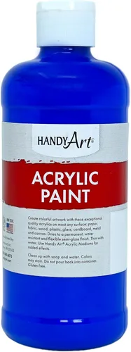Vista 29 de Handy Art Pintura acrílica, juego de 12 colores, botellas de 16 onzas, acrílico líquido para estudiantes semibrillante, consistencia de flujo