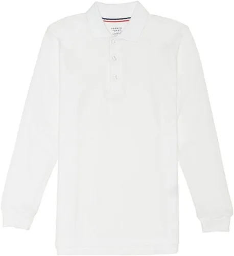 Vista 12 de French Toast Camisa de uniforme escolar de piqué con manga larga para niños y niñas, Azul marino