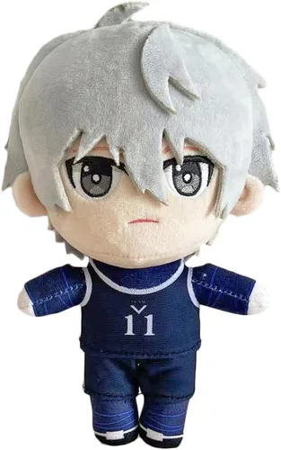 Vista 7 de JCvCX Peluche de niña de pelo negro con coleta corta, figura de anime, almohada suave para muñeca