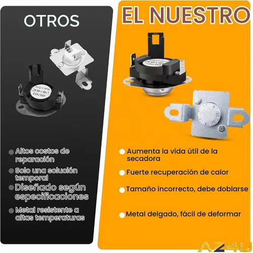 Vista 9 de AZ4U wp8557403 Número de pieza 8557403 Kit de termostato de secadora, 8318314 280148 Secadora de corte térmico y termostato de límite alto