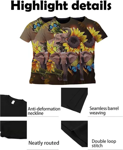 Vista 3 de Gecaitez Camiseta para hombre, camiseta con estampado 3D para hombre, camisetas gráficas divertidas para hombre, S-3XL