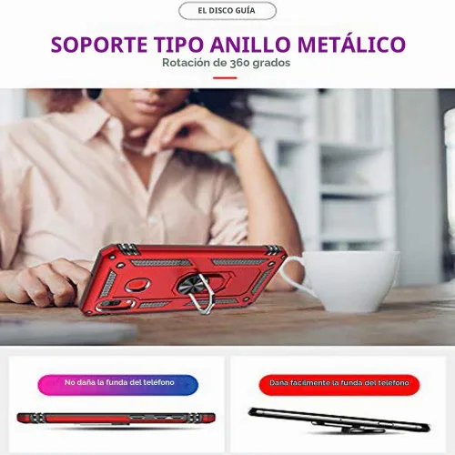 Vista 7 de Funda para Xiaomi Redmi Note 9S / Note 9 Pro con protector de pantalla de vidrio templado, híbrida resistente de doble capa, antiarañazos, a prueba