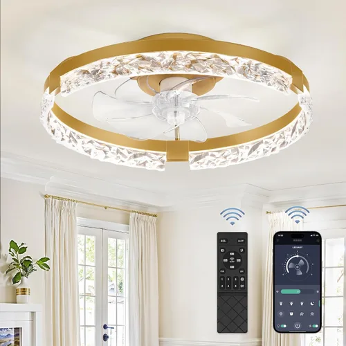Vista 25 de LEDIARY Ventiladores de techo de perfil bajo de 19.7" con luces, aplicación
