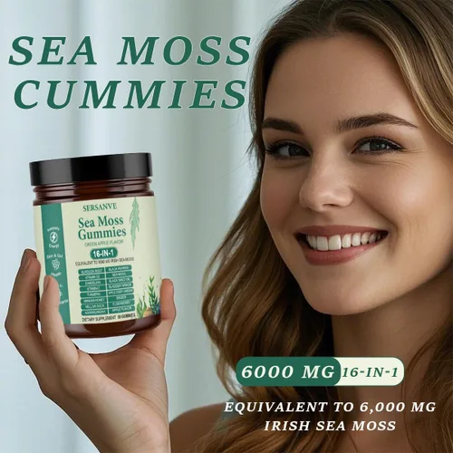 Vista 6 de Gomitas de musgo marino 16 en 1, con aceite de semilla negra, Ashwagandha y saúco Suplemento orgánico de musgo marino irlandés para hombres