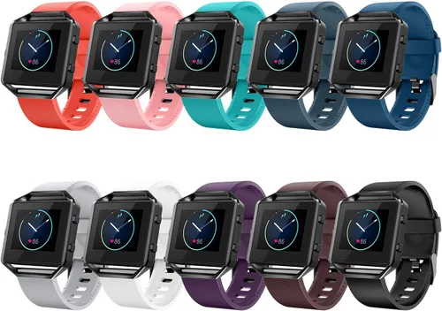Vista 2 de Correa con marco para reloj Fitbit Blaze de LEEFOX, edición especial, correa de silicón, unisex, S G-10pack Classic+1 Marco Negro