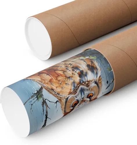 Vista 2 de CAPITUNEISKINEPA Póster de búho y pájaro, regalos de búho en árbol en día lluvioso, carteles para hombres, mini pósteres de 9 x 11 pulgadas PT10760