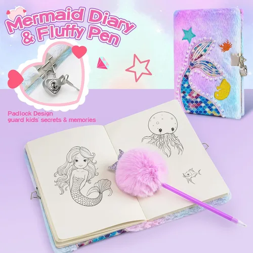 Vista 6 de Cherry Tale Regalos de sirena para niñas de 6 a 8 años, regalos de graduación de jardín de infantes para niñas de 4 a 6 años, juego de regalos