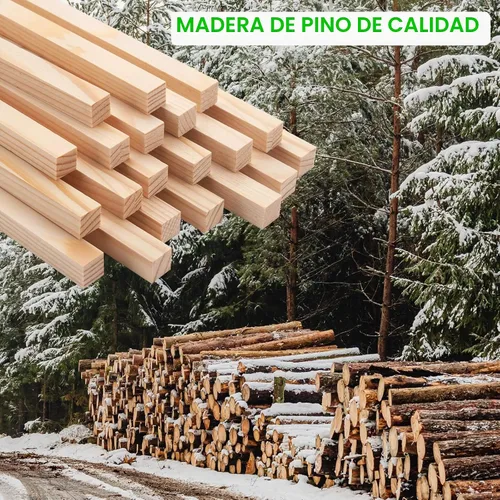 Vista 5 de Tacos de madera para manualidades de 1/2 x 6 pulgadas, 20 varillas cuadradas de madera, palos de madera sin terminar, pequeñas tiras de madera