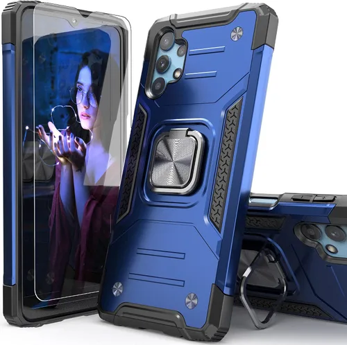 Vista 13 de Funda para Galaxy A32 5G con protector de pantalla, a prueba de caídas, ajuste delgado, con soporte para automóvil, funda protectora ligera