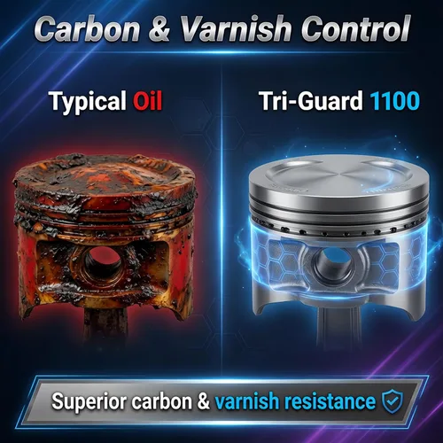 Vista 5 de Aceite de compresor de aire sintético sin detergente de 8,000 horas – TRI-Guard 1100, ISO 100, SAE 30 compresor de pistón – jarra de 1 galón