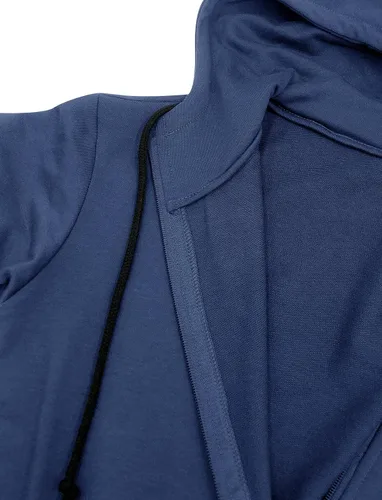 Vista 3 de Fallorchid Sudadera casual de manga larga con cremallera completa para mujer con bolsillos