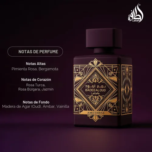 Vista 4 de Lattafa Bade'e Al Oud Amatista para Eau de Parfum en espray unisex, 3.4 onzas / 3.4 fl oz