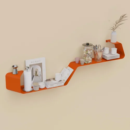 Vista 10 de Sttoraboks Estantes flotantes, juego de 3 estantes de metal montados en la pared con diseño único para almacenamiento en la pared, estante