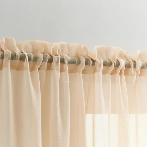 Vista 71 de MYSTIC-HOME Juego de cortinas de niveles transparentes blancas para cocina de 24 pulgadas de largo, tratamiento de cortinas para ventanas pequeñas