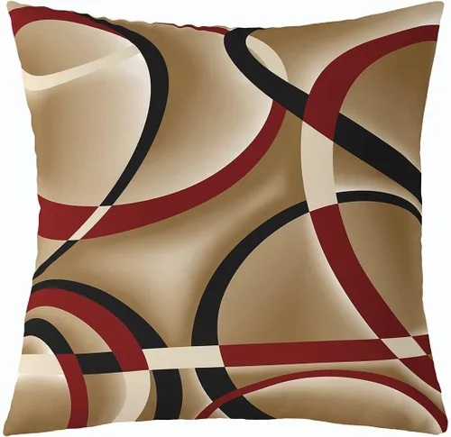 Vista 42 de Funda de almohada moderna con estampado de líneas geométricas de doble cara de 16 x 16 pulgadas, funda de almohada cuadrada suave con remolinos