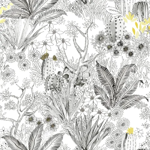 Vista 11 de Wudnaye Papel tapiz bohemio para despegar y pegar, papel tapiz Catus de 17.7 x 118.1 pulgadas, papel tapiz floral vintage para despegar y pegar