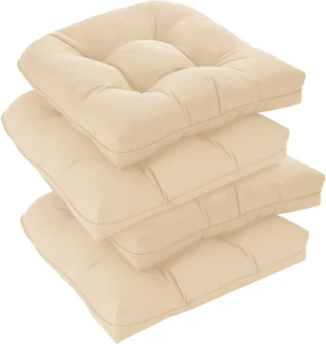 Vista 16 de downluxe Juego de 2 cojines para sillas de exterior para muebles de patio, cojines impermeables acolchados rellenos para muebles de patio, cojín