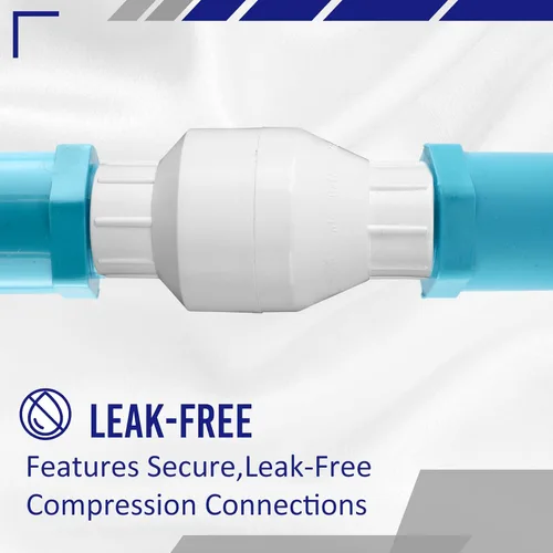 Vista 4 de Geetery Válvula de Retención en Línea de PVC Conexiones con Solvente Plástico Blanco Prevención de Reflujo Accesorios de Tubería Check Socket