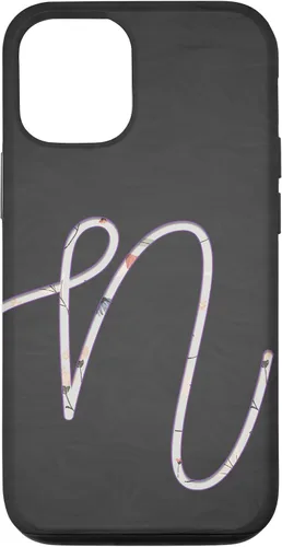 Vista 26 de Carcasa para iPhone 16 con monograma de letra N de plata clara