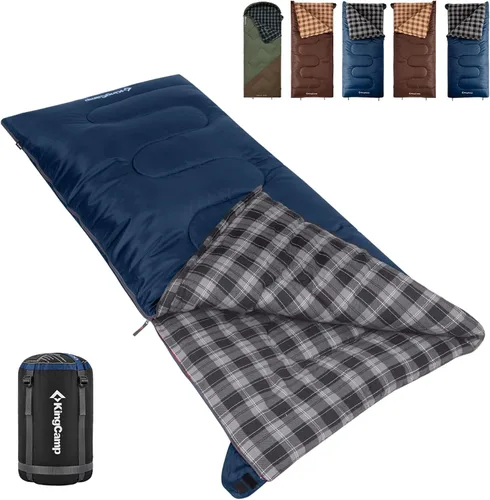 Vista 21 de KingCamp Sleeping Bag for Adults, 100% Flannel XL Big and Tall