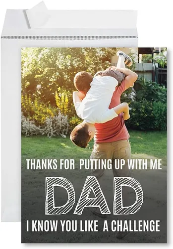 Vista 19 de Andaz Press Tarjeta de felicitación para el día del padre de 8.5 x 11 pulgadas con sobre, tarjeta jumbo para el día del padre de esposa, tarjeta