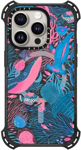 Vista 11 de CASETiFY - Funda para iPhone 15 Pro, compatible con MagSafe A prueba de golpes 21.3 pies 6x protección contra caídas de grado militar Black