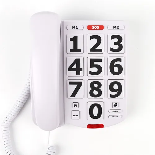 Vista 9 de Teléfono de pared con cable, teléfonos fijos para personas mayores con botones grandes, teléfono de escritorio de oficina con volumen alto ajustable