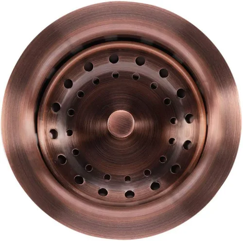 Vista 2 de KONE - Conjunto de drenaje para fregadero de cocina de 3-1/2 pulgadas con cesta de colador/tapón, todo de acero inoxidable, cobre antiguo, duradero