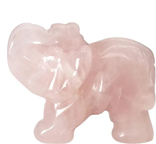 Vista 8 de Fekuar Figuras de elefante de cristal curativo talladas a mano de 1.5 pulgadas, escultura de estatua de animal de bolsillo de la suerte, decoración