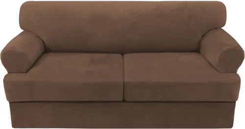 Vista 10 de H.VERSAILTEX Funda para sofá de 2 piezas, fundas para sillón con cojines en forma de T, funda para sofá de terciopelo grueso, protector de muebles