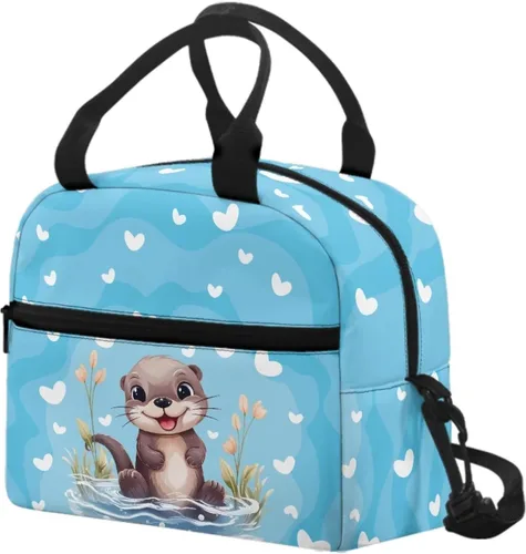 Vista 11 de doginthehole Bolsa de almuerzo portátil de teñido anudado azul, bolsa de almuerzo, organizador reutilizable, hielera para adultos, al aire libre