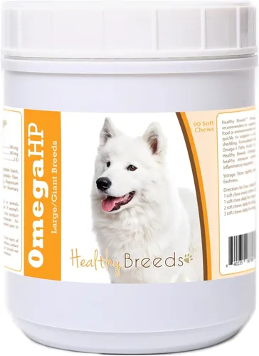 Vista 123 de Healthy Breeds Affenpinscher Omega HP - Masticables suaves para piel y pelaje, 60