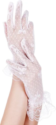 Vista 5 de SATINIOR Ladies Lace Gloves for Women Tea Party Elegant Mesh Dress up Gloves for Halloween Prom Cosplay Opera Parties Wedding