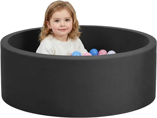 Vista 9 de Wilwolfer Piscina de bolas de espuma para bebés de Wilwolfer para niños pequeños: 47.2 x 13.8 pulgadas, piscina de bolas extra grande para niños