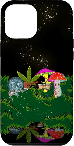 Vista 26 de Jamming Mushrooms Weed - Carcasa para iPhone 17, diseño psicodélico de cannabis 420