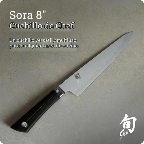 Vista 2 de Shun Sora - Cuchillo para pelar, Chef, 8 pulgadas, Negro
