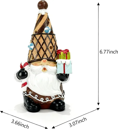 Vista 2 de Decoración de gnomos de Navidad de resina, figuras de gnomos navideños para decoración de mesa de interior, centros de mesa, alféizar de ventana