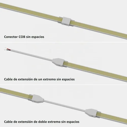 Vista 2 de PAUTIX Conectores para tira de luz LED COB impermeable IP68, kit de conectores de extensión LED, 4 conectores de combinación transparentes sin