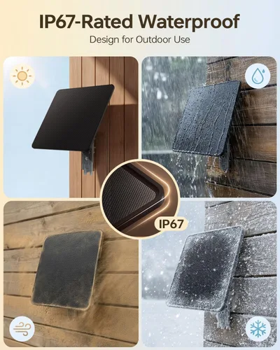 Vista 6 de KJK Panel solar de 6 W para cámara de anillo, cargador de panel solar de cámara de rastro con batería de 5000 mAh para cámara de juegos y cámara